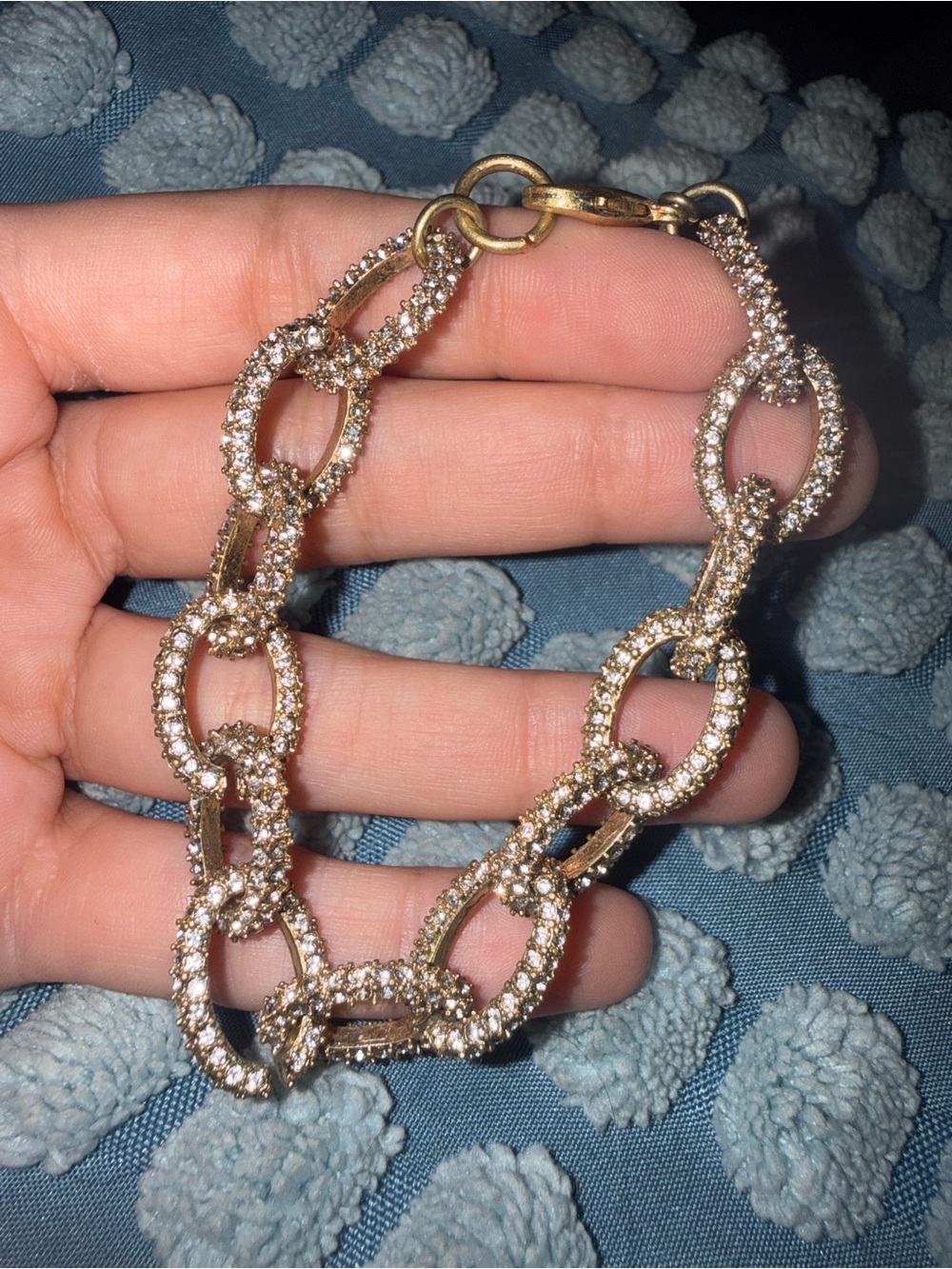 J. Crew Gold Crystal Link Bracelet - Picture 1 of 3